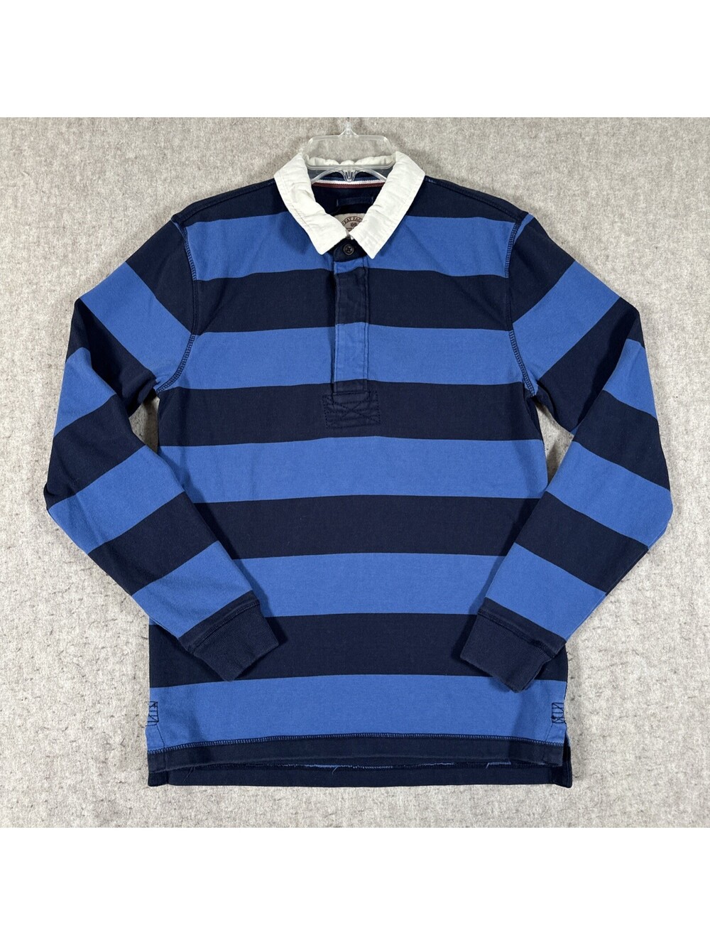 Fat Face Rugby Shirt Size Small Long Sleeve Rugby Polo Shirt Blue Striped